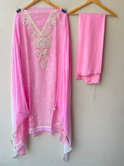 Organza printed unstitched ladies suit Rc19092