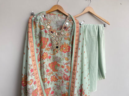 Pure linen printed unstitched ladies suit Rc18468