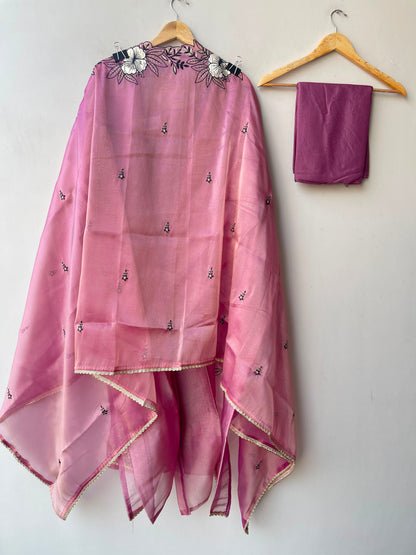 Shimmer glass organza ladies unstitched suit Rc19302 (a)