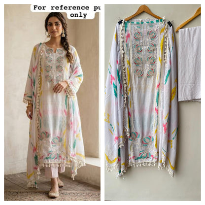 Mul Chanderi printed ladies unstitched suit Rc19237 (c)