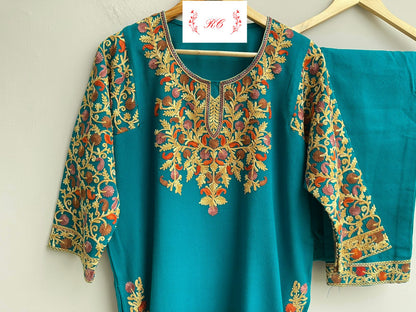 Kashmiri pheron readymade ladies coord set Rc18177