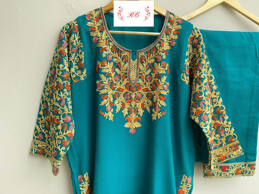 Kashmiri pheron readymade ladies coord set Rc18177