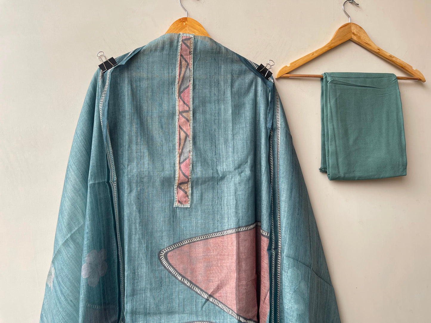 Self mul chanderi printed unstitched ladies suit Rc19135  (a)