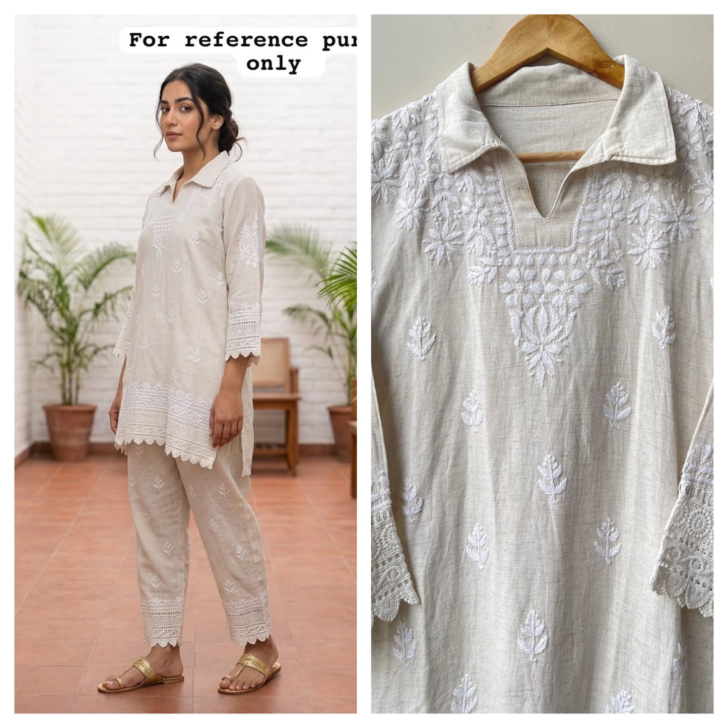 Soft khadi linen stitched ladies coord set Rc19088