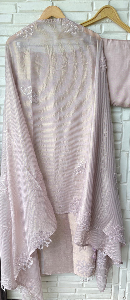 Pure brocade self banarasi shimmer silk unstitched ladies suit Rc17747 (c)