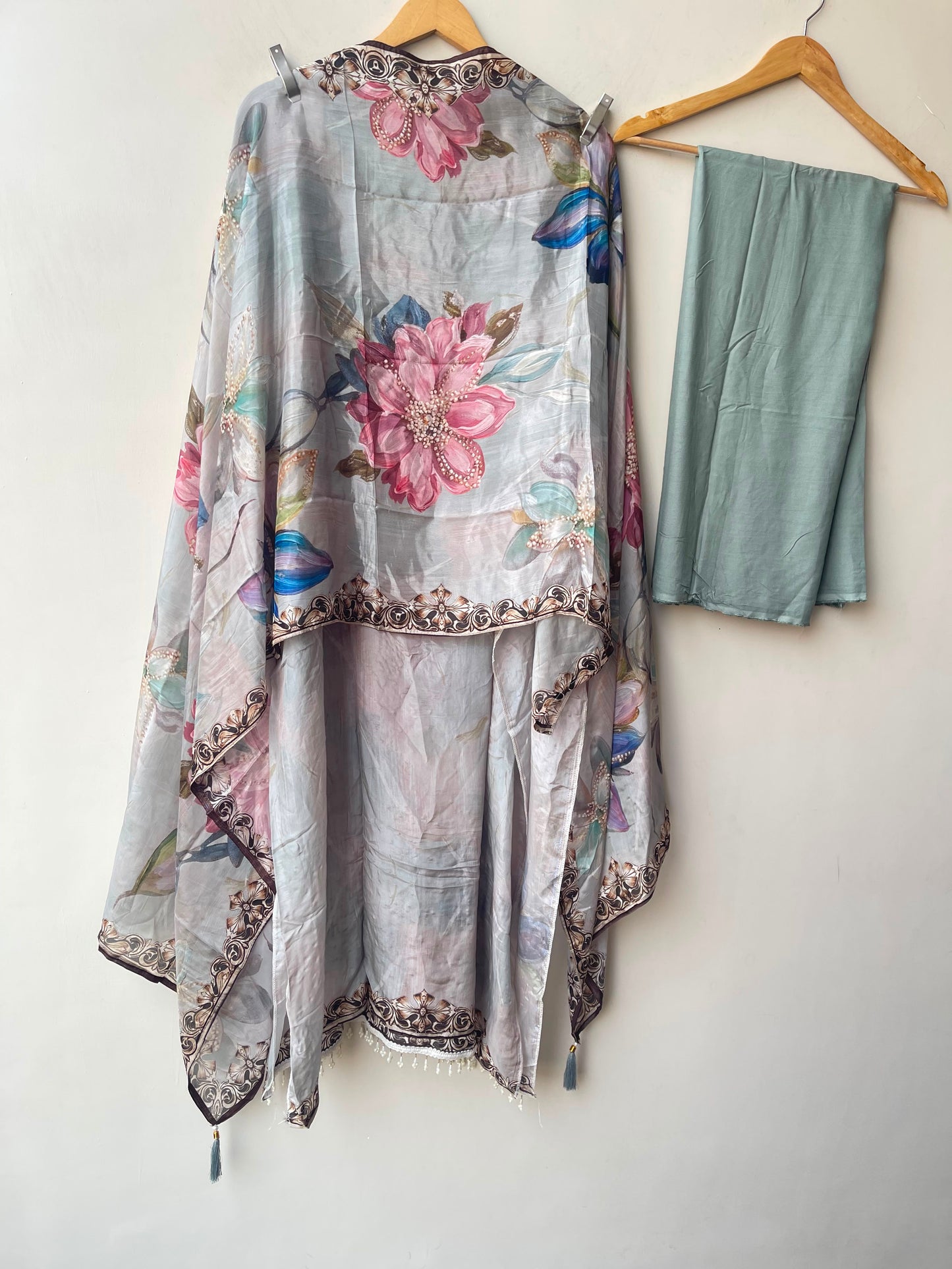 Glass organza printed ladies unstitched suit Rc19205