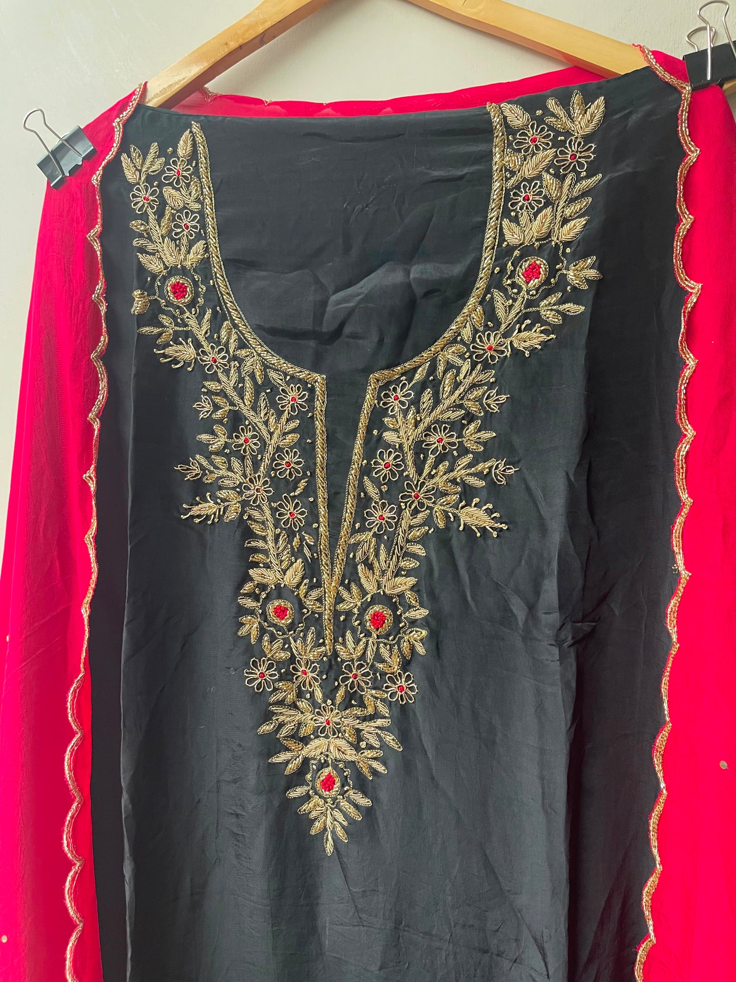 Pure glass organza ladies unstitched suit Rc19188