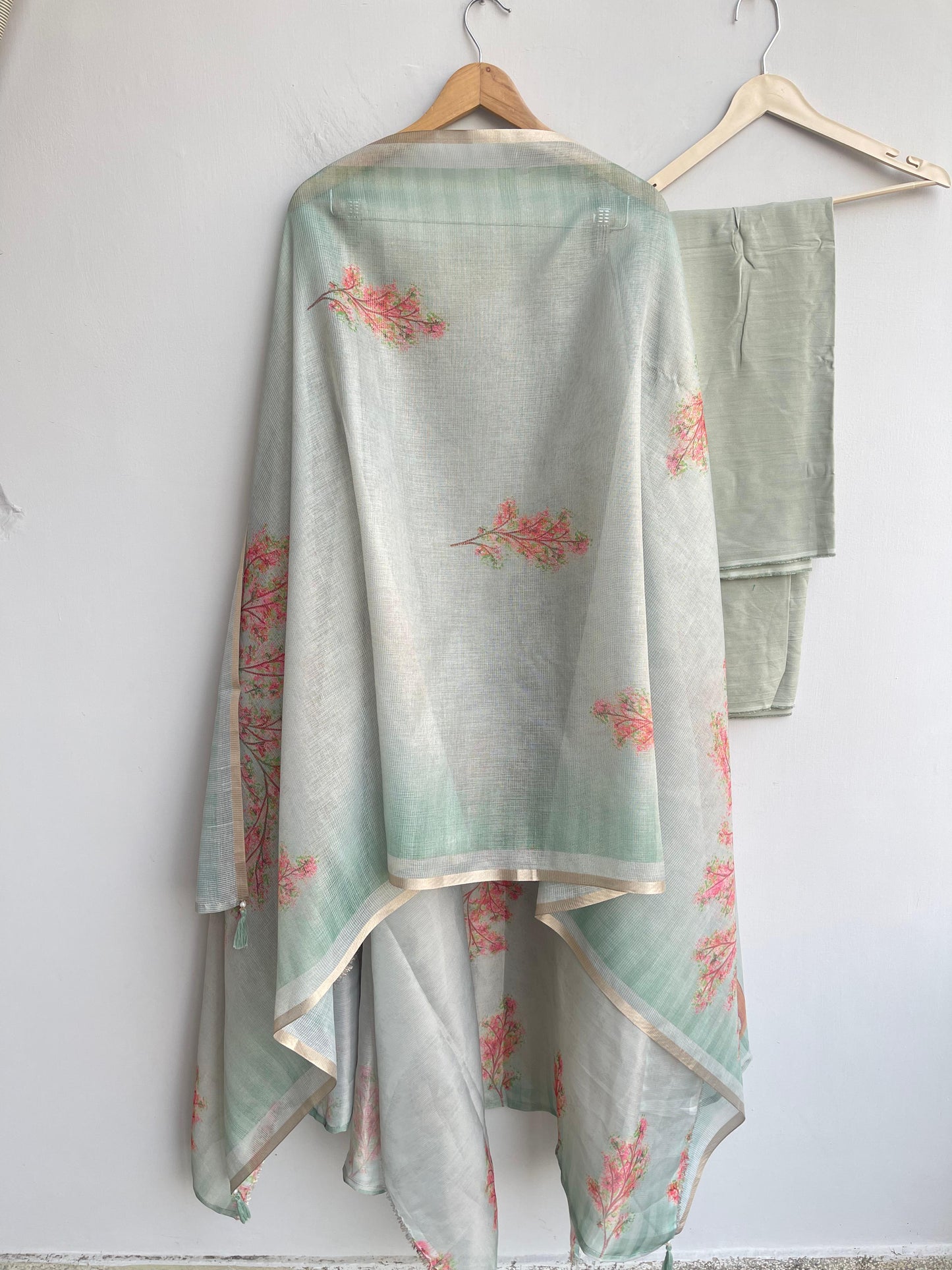 Shimmer linen silk unstitched ladies suit Rc18357