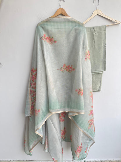 Shimmer linen silk unstitched ladies suit Rc18357