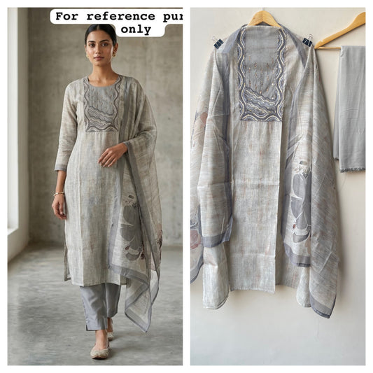 Pure self mul chanderi ladies unstitched suit Rc19169