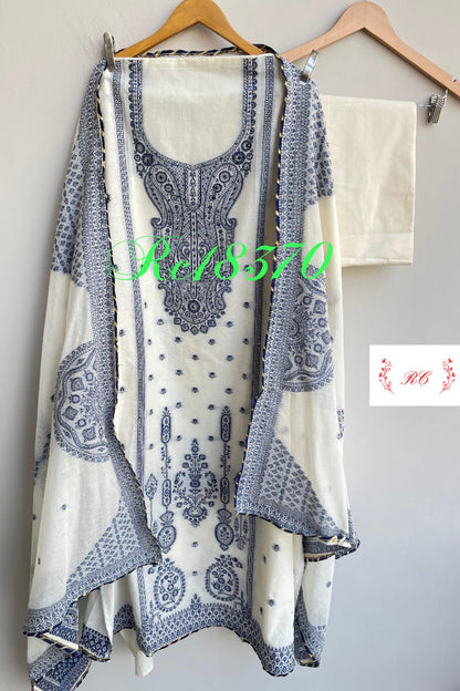Cotton printed unstitched ladies suit Rc18370