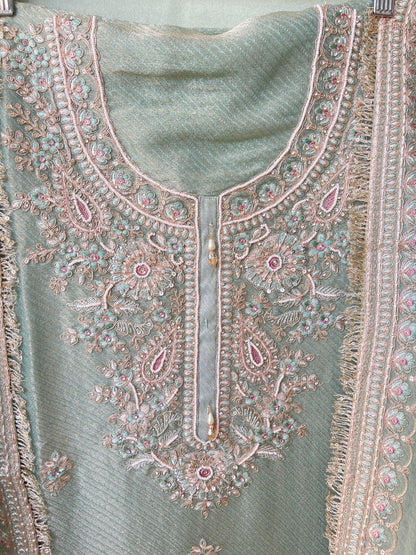 Pure banarasi shimmer silk unstitched ladies suit Rc17853 (a)