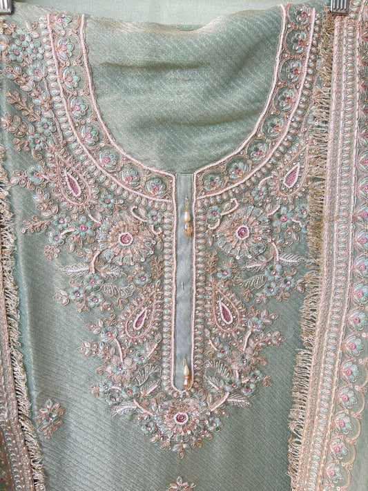 Pure banarasi shimmer silk unstitched ladies suit Rc17853 (a)