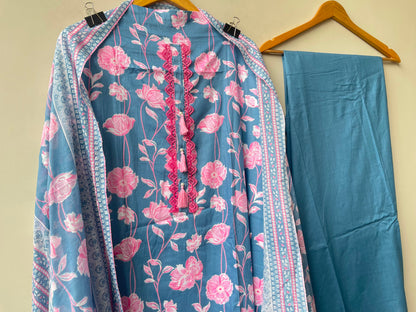 Cotton printed unstitched ladies suit Rc19033