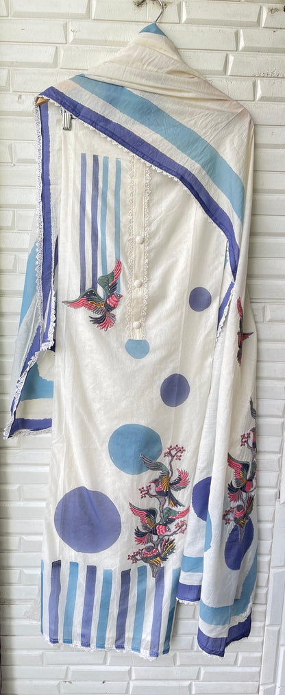 Mul chanderi unstitched ladies suit Rc17325