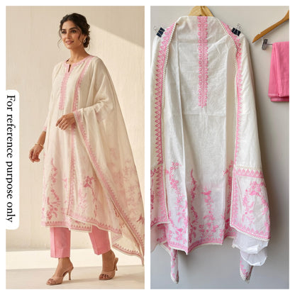 Mul Chanderi Unstitched Ladies Suit RC-18891