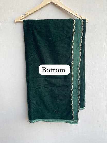 Micra velvet mirror work embroidered unstitched ladies suit Rc17850 (b)