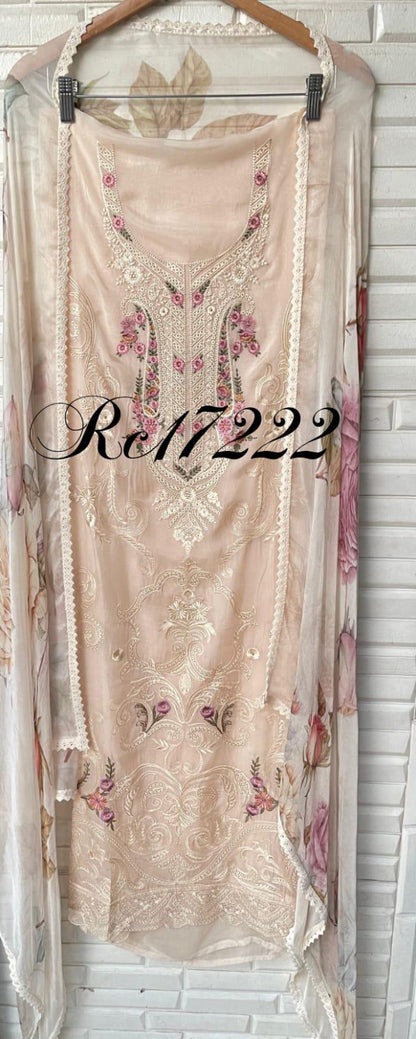 Mul chanderi unstitched ladies suit Rc17222