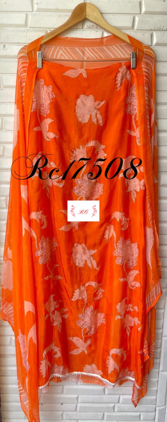 Organza silk unstitched ladies suit Rc17508