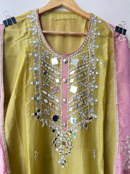 Shimmer silk unstitched ladies suit