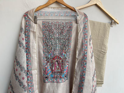 Linen printed unstitched ladies suit Rc18507