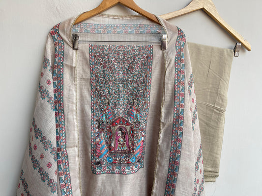 Linen printed unstitched ladies suit Rc18507