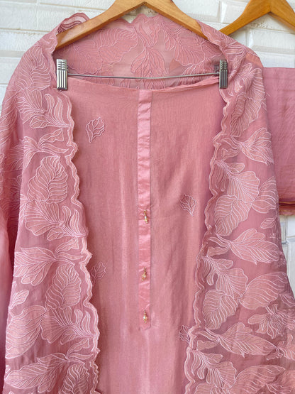 Shimmer silk unstitched ladies suit (a)