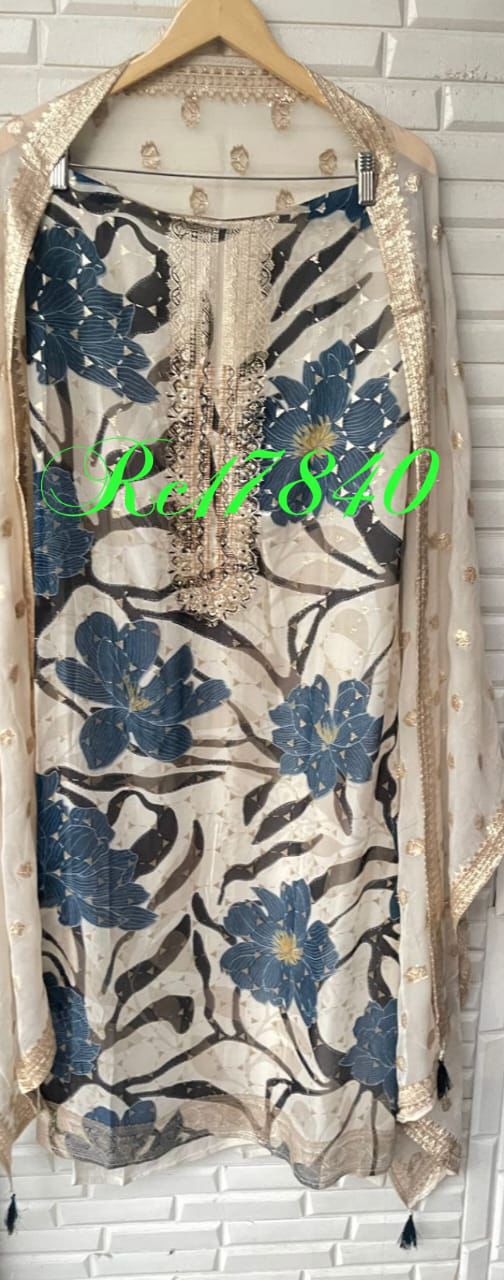 Banarasi organza unstitched ladies suit Rc17840