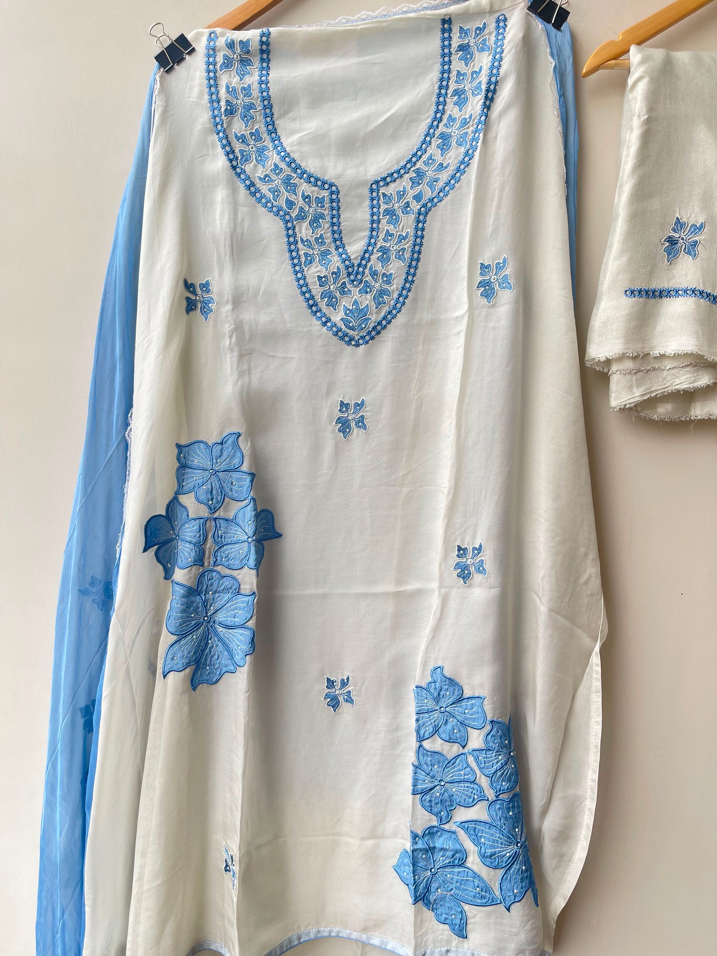 Organza Tuile fabric ladies unstitched suit Rc19086