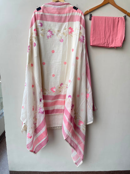 Self Cotton Brush Painted Unstitched Suit with Pearl Work RC-19015 - Royal Chic by Priti (photo 9)