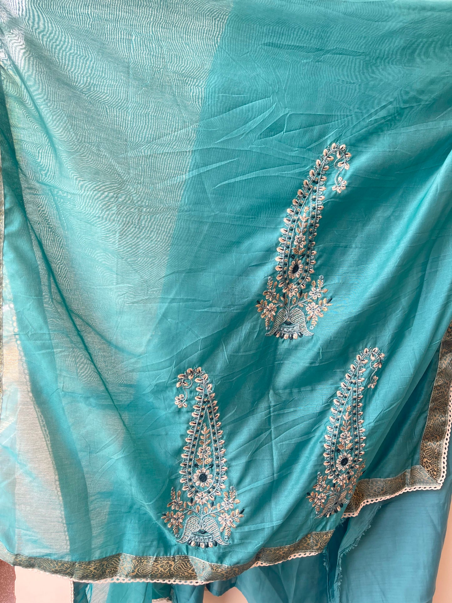 Mul chanderi unstitched ladies suit Rc18953
