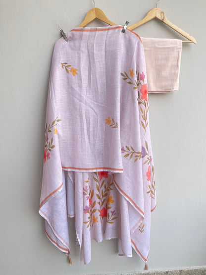 Pure linen printed unstitched ladies suit Rc18528