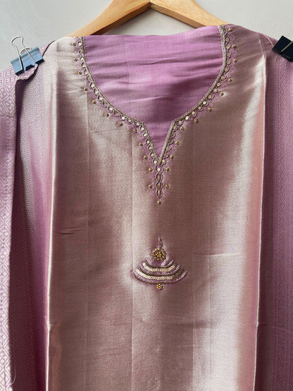 Self giraffe silk unstitched ladies suit Rc19271 (b)