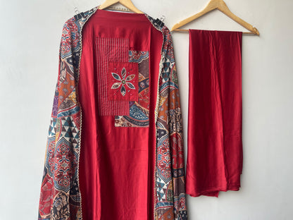 Exquisite Glaze Cotton Printed Fabric Unstitched Suit Set