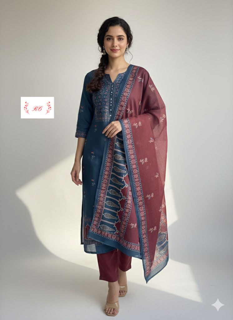 Mul Chanderi Unstitched Ladies Suit RC-18882 – view 8