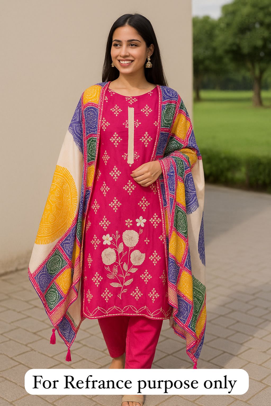 Crape satin unstitched ladies suit Rc17750