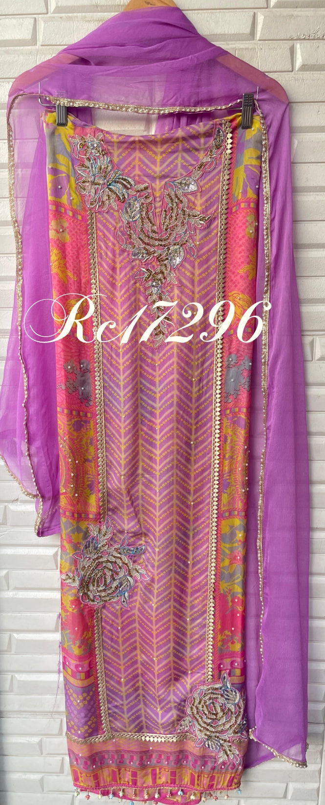 Organza unstitched ladies suit Rc17296