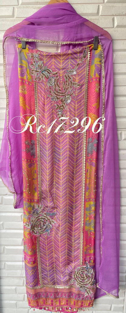 Organza unstitched ladies suit Rc17296