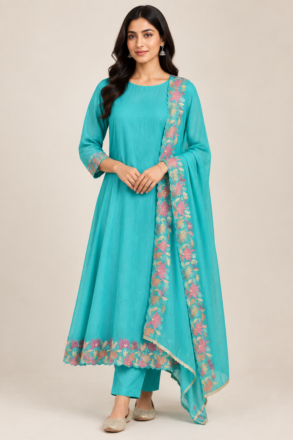 Classy Embroidered Designer Unstitched 3 Pcs Suit Set