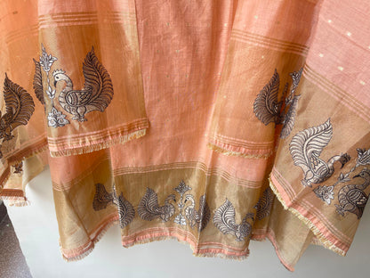 Self Banarasi mul chanderi unstitched ladies suit Rc19067 (a)
