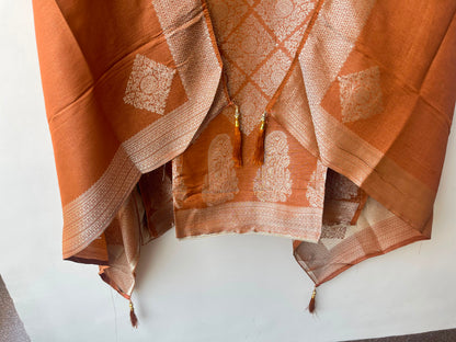 Fine Banarasi shimmer silk unstitched ladies suit Rc19261 (b)