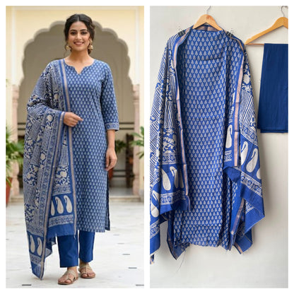 Maheshwari cotton chanderi printed unstitched ladies suit Rc19284 (a)