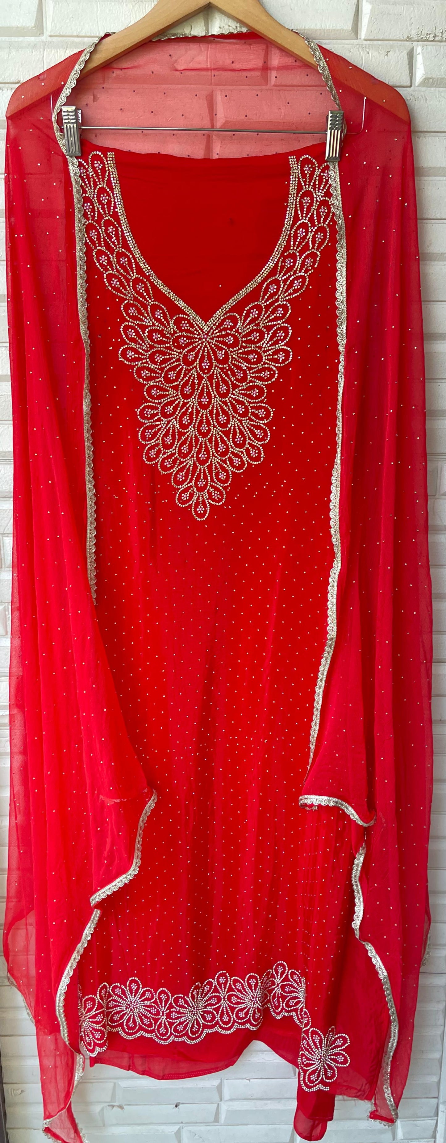 Organza unstitched ladies suit Rc17799