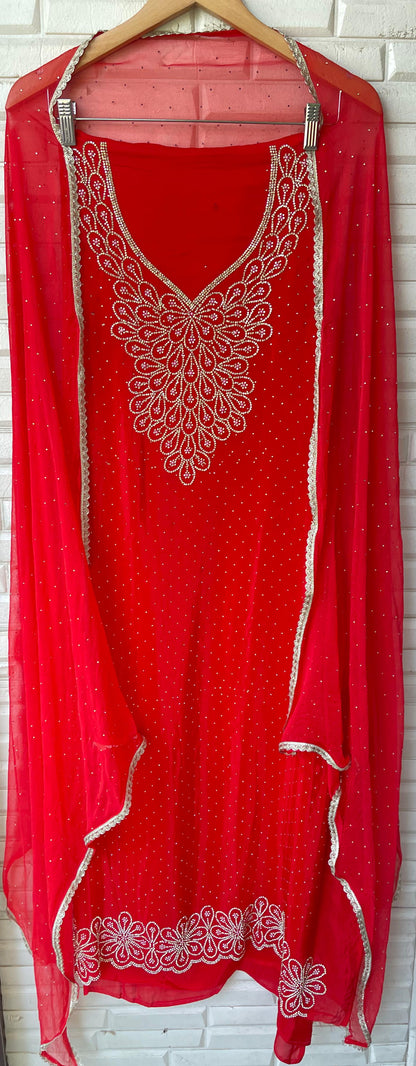 Organza unstitched ladies suit Rc17799