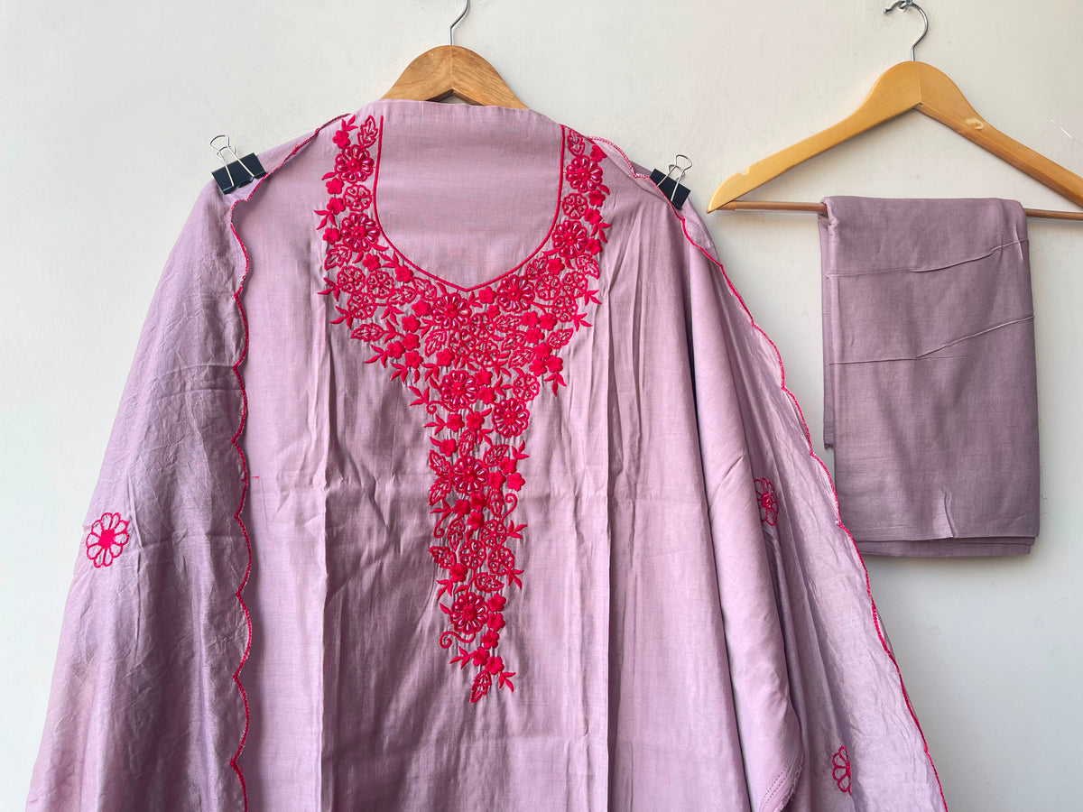 Mul Chanderi Unstitched Ladies Suit with Pearl Embroidery RC-19259 - Royal Chic by Priti (photo 7)
