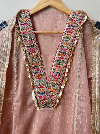 Banarasi crushed shimmer tissue ladies unstitched suit Rc19327