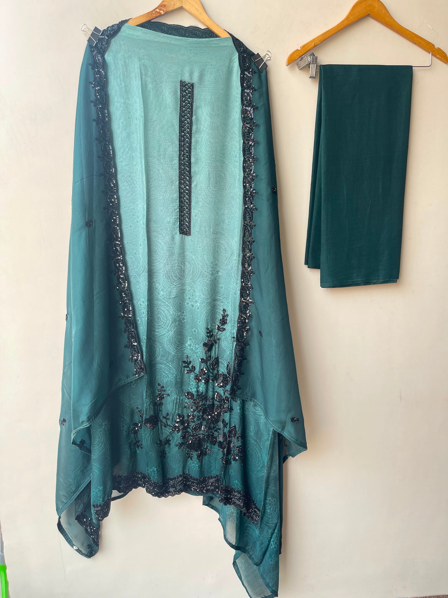 Fine self organza print shaded unstitched ladies suit Rc19178 (a)