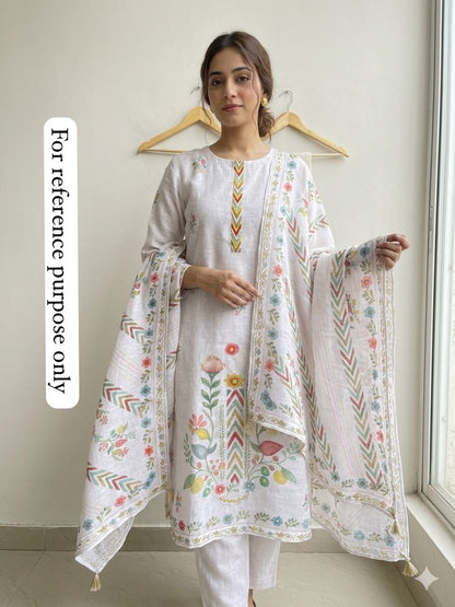 Self Linen Printed Unstitched Ladies Suit RC-18597 – view 2
