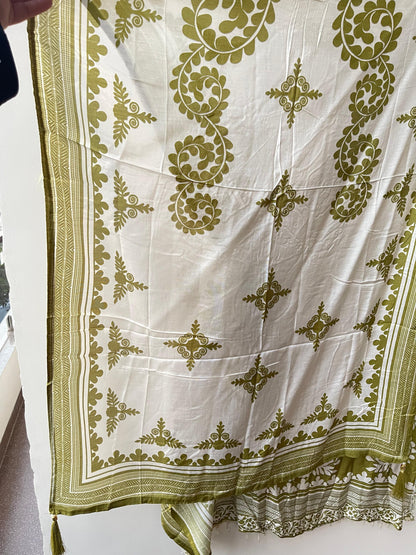 Muslin printed unstitched salwar suit with pearl and sequin resham embroidery – RoyalChicByPriti