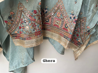 Premium Shimmer Silk Unstitched Designer Suit Set